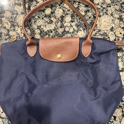 Authentic LoncgChamp Pliage Tote-Navy blue