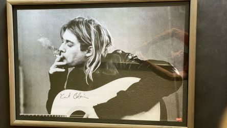 “Kurt Cobain” framed poster vintage