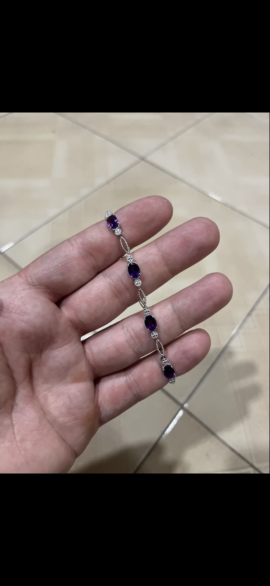 Silver Amethyst Bracelet