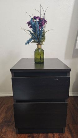 Small Black Night Stand (2 drawers)