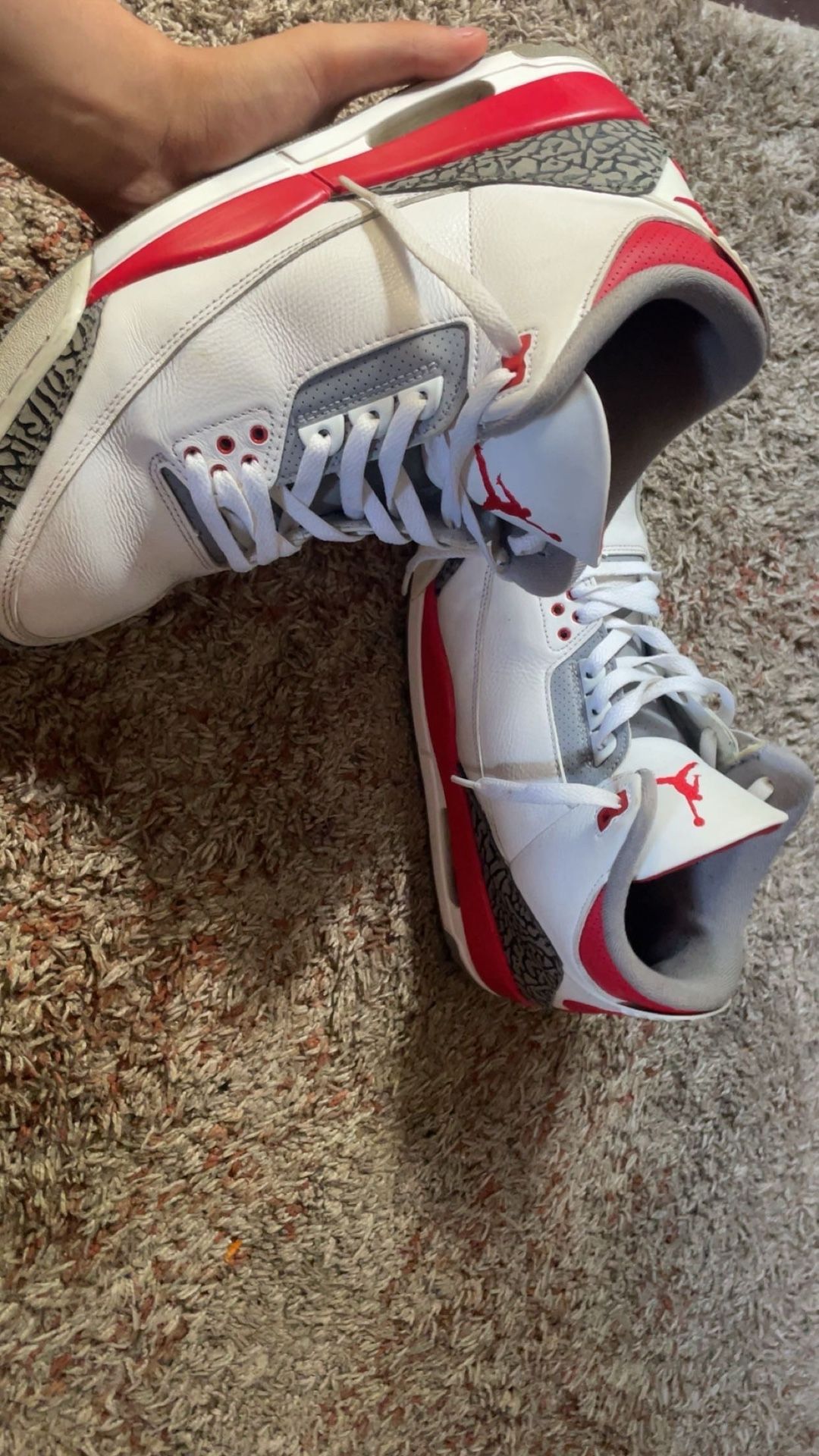 Fire Red Jordan 3s Obo