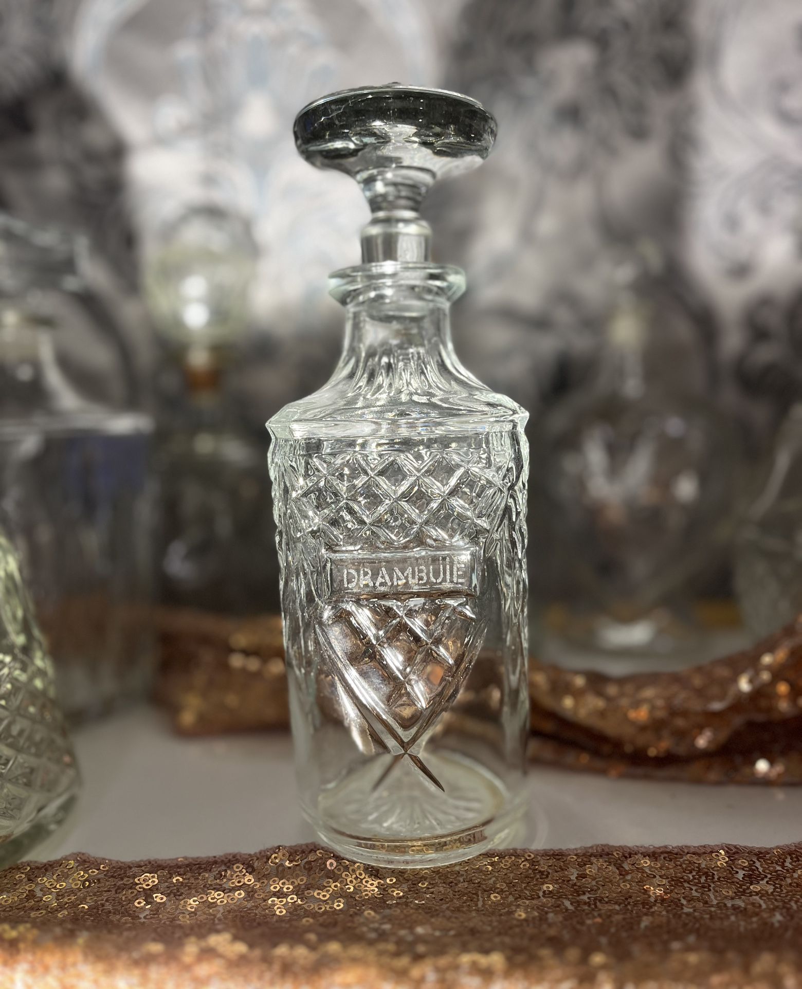 Vintage Drambuie Crystal Decanter — Cut Glass Elegance