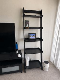 Black Ladder Bookshelf / Display Shelf – 5 Tier