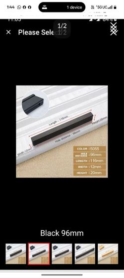Black Cabinet Handles Kitchen Door Handles Aluminum Alloy Wardrobe Drawer Handles Modern Style Furniture Hardware
