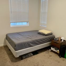 Memory Foam Mattress (washable Cover) with Bed Frame And Box Spring