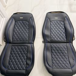$250 OBO F-150 Seat Leather Seat Covers Blue Checkerboard