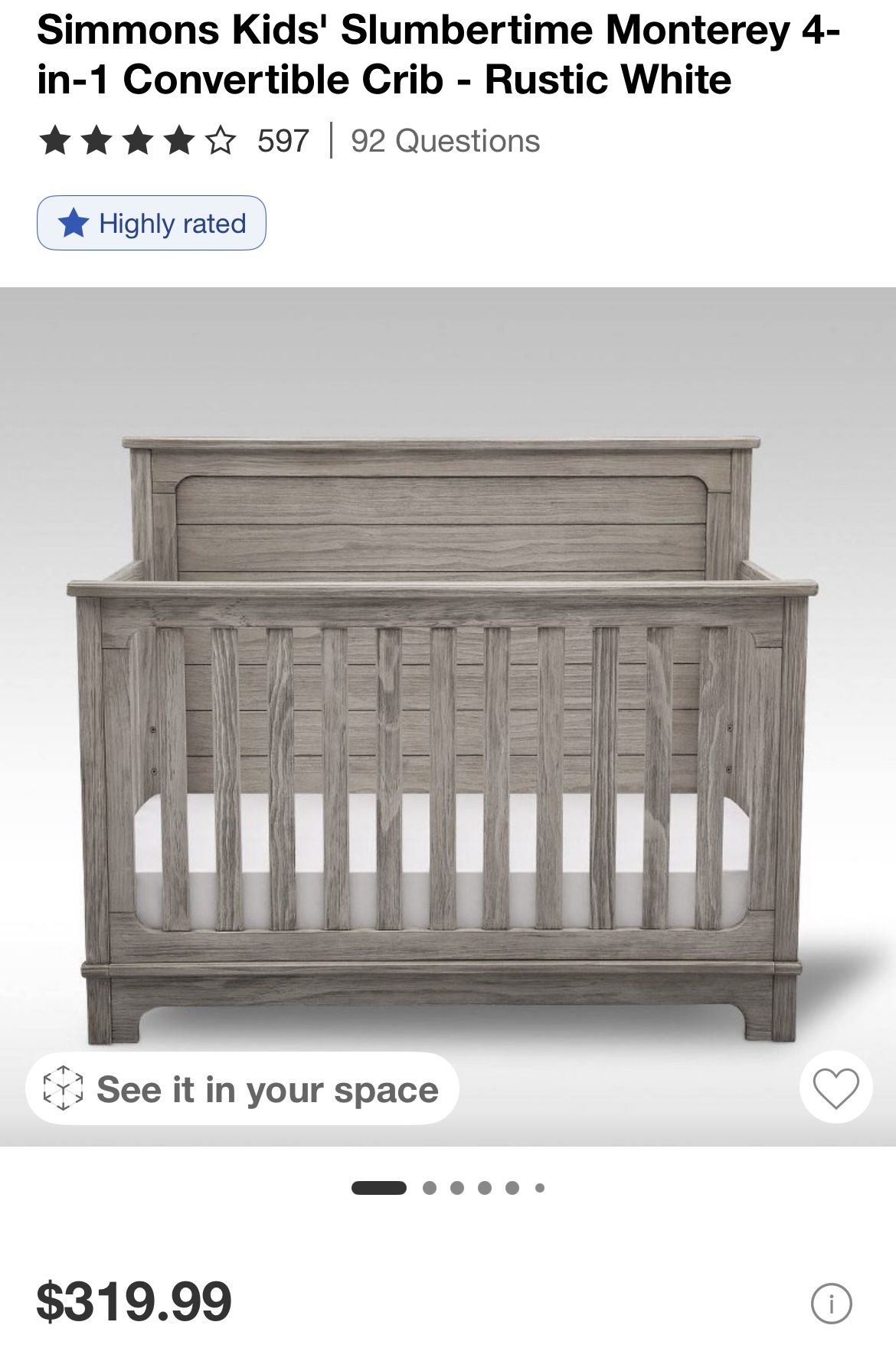 Simmons Nursery Crib and Dresser