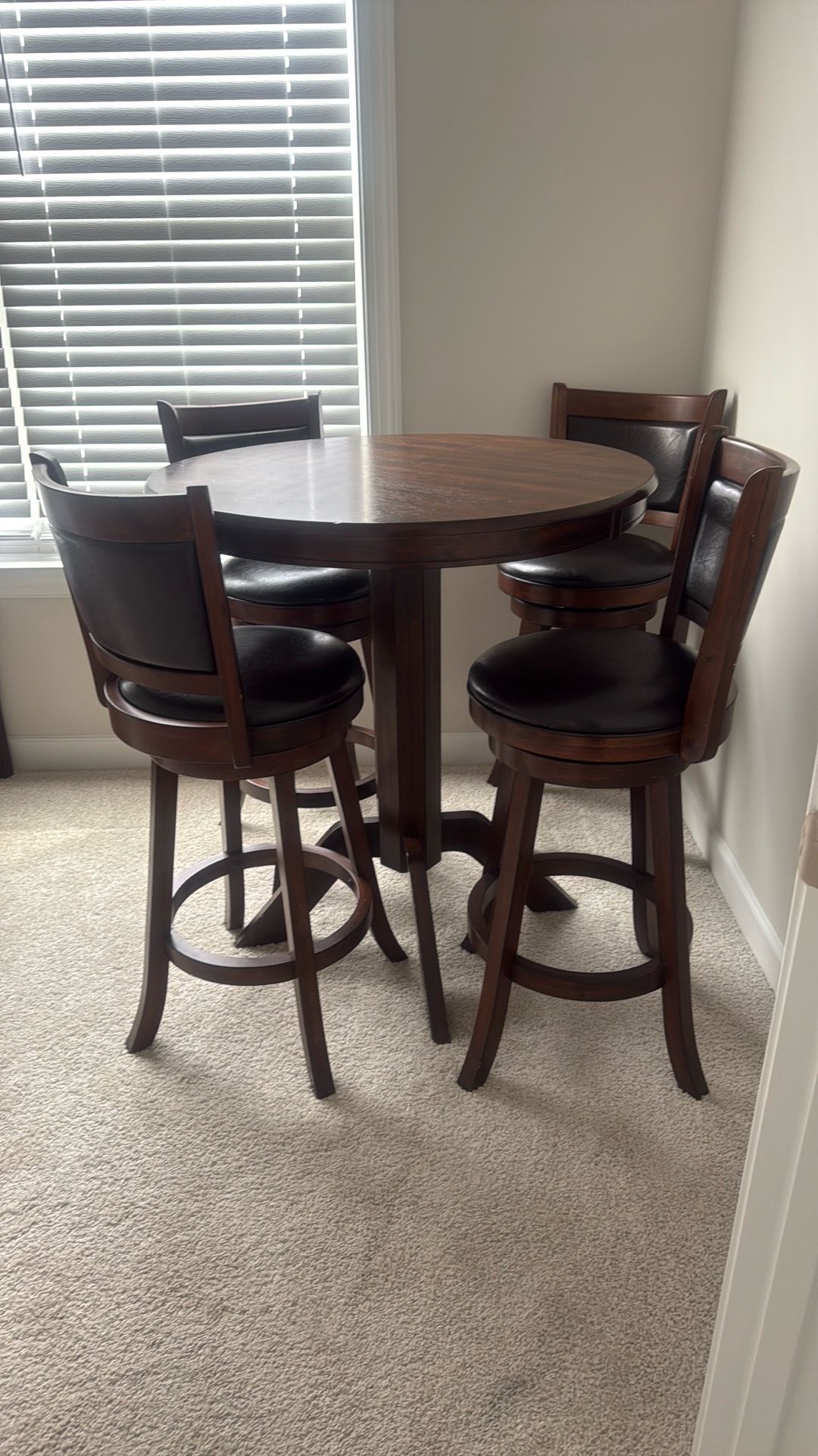 Set of 5 High Back Wood Barstool Kitchen Pub Cherry set
