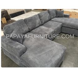 New! Plush U-Shaped Sectional, Sectionals, Sofa, Modular Sectional, Couch, Sofa, Sectional With Chaise, Double Chaise Sofa, Grey Sofa, Grey Couch Dime