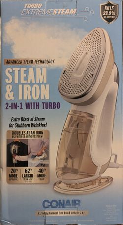 NEW Conair Turbo ExtremeSteam 2-in-1 Handheld Steamer & Iron (1875W)