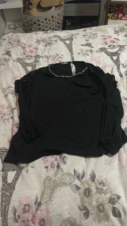 Black Top with Silver Chain Neckline