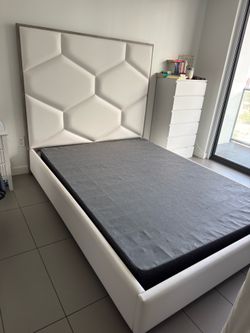 White Queen Bed Frame + Box spring