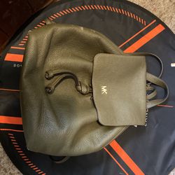michael kors  green leather bag