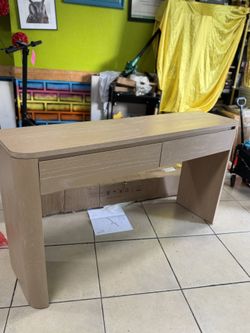 Modern Entryway Console Table, Sofa Table with Drawers, 63 Inch Long Hallway Table Behind Sofa, Thick Wood Design for Living Room, Hallway, Light Knot