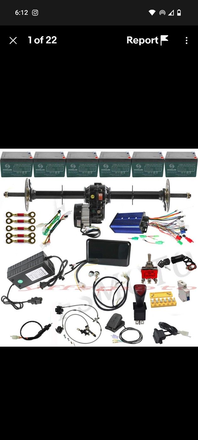 40'' Rear Axle Kits 72V 1500W Differential Motor for 4 Wheeler Quad ATV Tractors