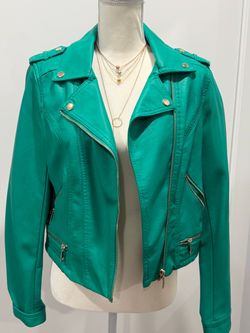Turquoise biker jacket