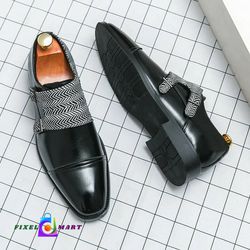 Luxury Mens Evening Dress Social Loafer Buckle Monk Strap Casual Business Wedding Shoes for Men Gentleman Fashion Derby Shoes

