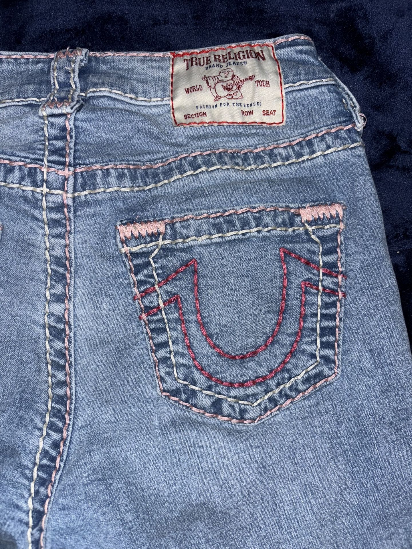 Pink Stitch True Religion Women Jeans