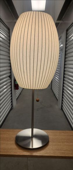 Herman Miller/ Nelson Cigar Modern Table Lamp with Oval Fabric Shade