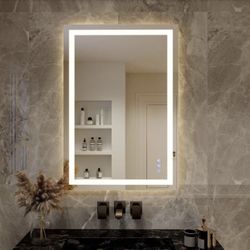 Brand new GLSLAND LED bathroom vanity mirror, model NMLED-ZJ3J-4030-WH.