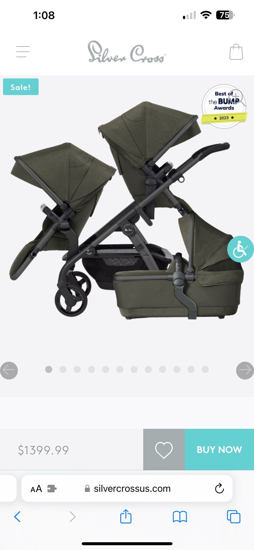 Silver Cross Wave Double Stroller