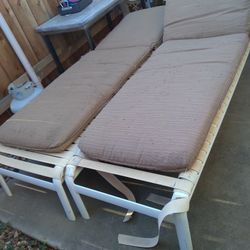 Patio Set 2 Chairs Reclinable 