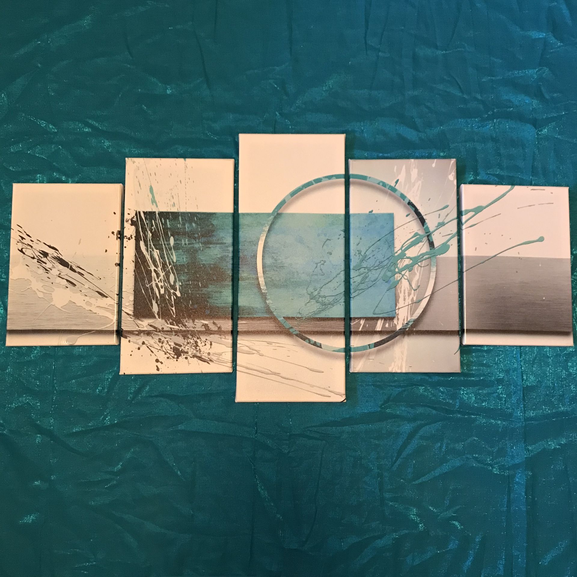 Turquoise Abstract Art Canvases