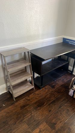 Desk and shelf