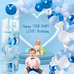  1st Birthday Ballon Boxes, 'ONE' Boxes for Baby Boy