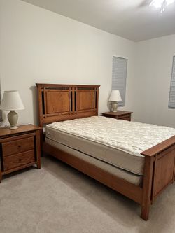 Set of master bed, vanity, cheat of drawers