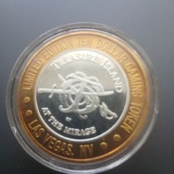 $10 Dollar .999 Pure Silver Treasure Island Casino COINh