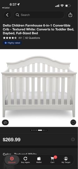 Delta Children Farmhouse 6-in-1 Convertible Crib