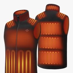 Men Heated Vest with Battery Pack Included, Fleece Electric Heating Vests 15-Zone Warming for Winter