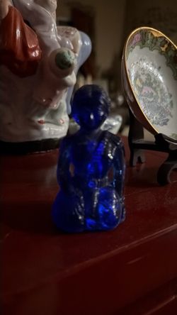 Cobalt Blue Glass Human Figure Figurine