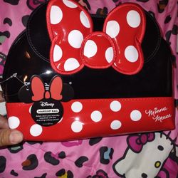 Minnie Mouse Creme Makeup Travel Bag New