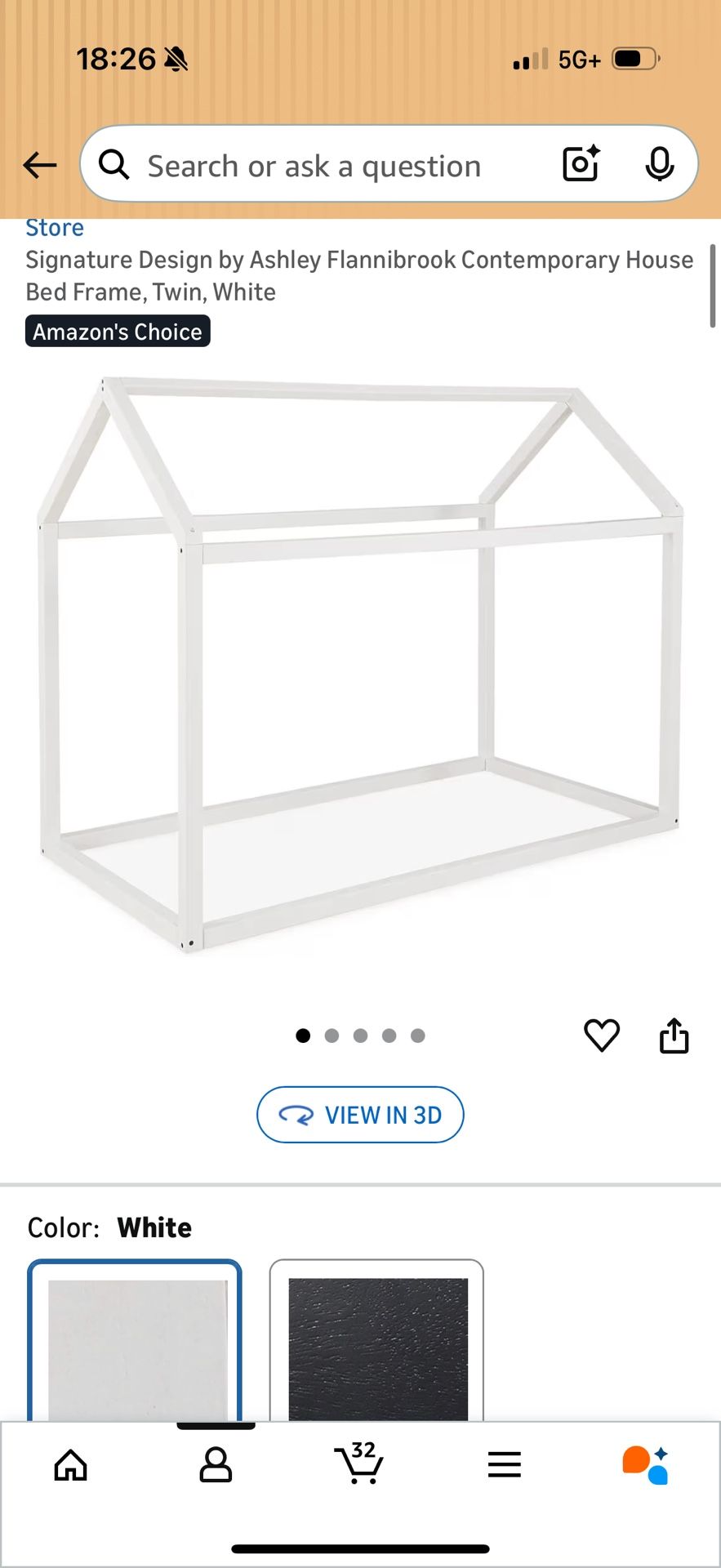 Kids House Bed Frame, Twin, White