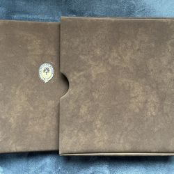 Fairbanks Ranch Country Club brown suede binder w/slipcase
