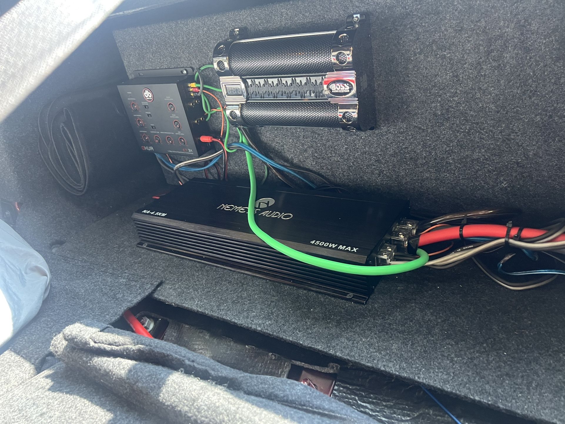 2/12 3500 Watts Each Diablo Speakers 4500 Watts Nemesis Amp With Cross Over And Capacitor
