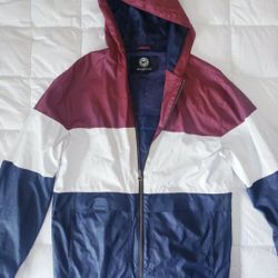 Weatherproof Vintage Mens Windbreaker Hooded Zip Up Jacket, Size Small!