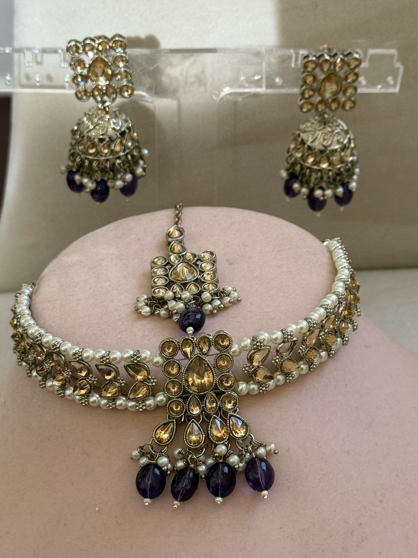 Indian Traditional Kundan Necklace Set Ethnic Wedding Party Designer Jewelry
