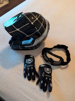 Kids Motorcycle Helmet Set