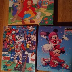 Three Vintage Kids Puzzles 