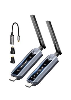 Wireless HDMI Transmitter and Receiver 656FT/200M for Laptop/ PC, 2.4G+5G Plug & Play Wireless