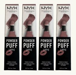 4 Pieces Of NYX PROFESSIONAL MAKEUP Powder Puff Lippie Lip Cream, Liquid Lipstick - Will Power