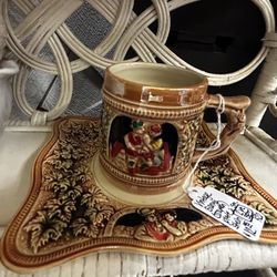 Vintage Sanyo Plate & Small Stein Set 
