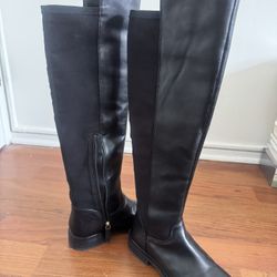 Clarks Renewal Up Black Leather Womens Over The Knee Boots