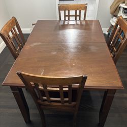 Wood dining table set 