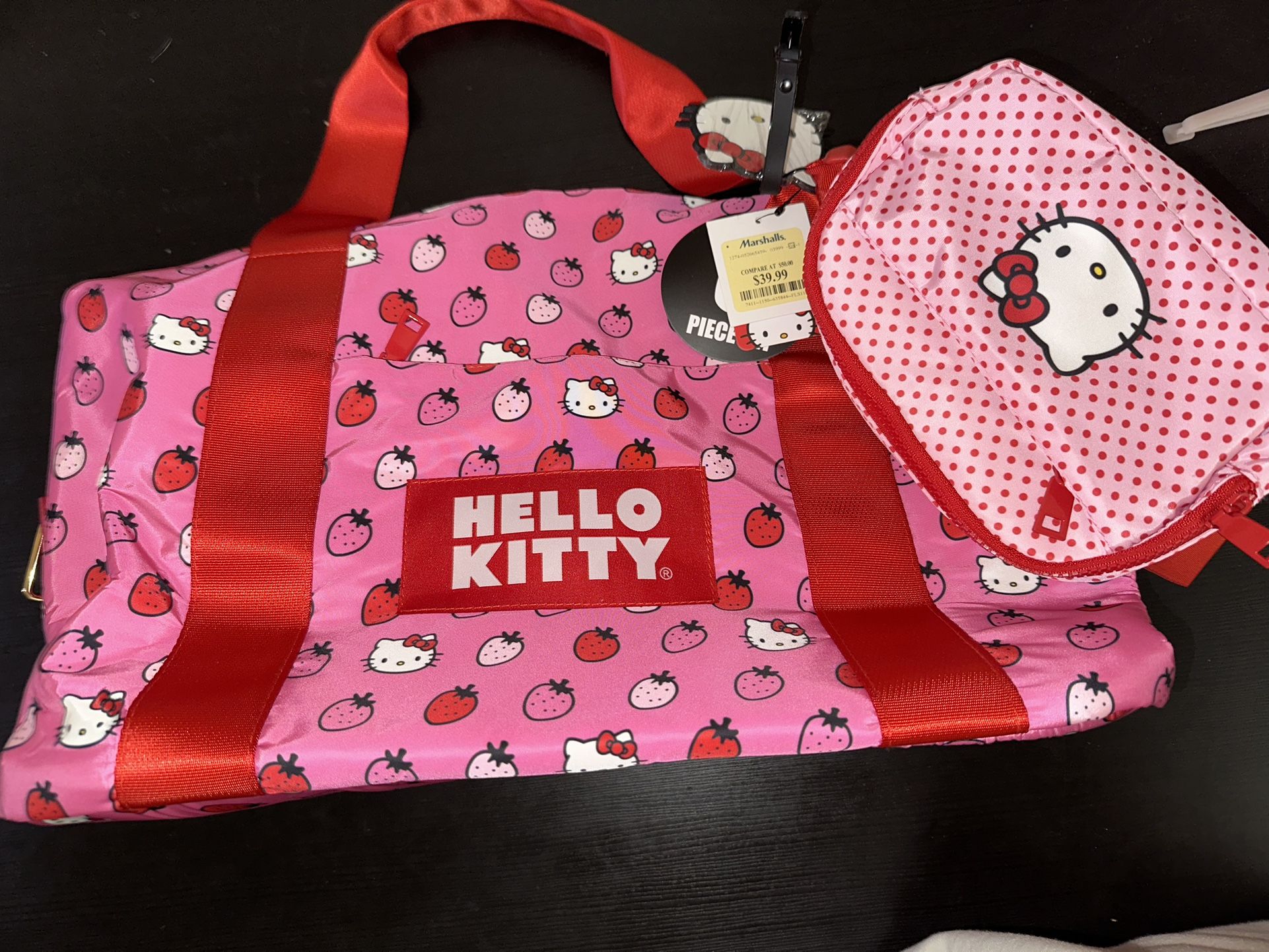 Pink hello kitty duffle bag