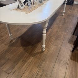 White Wooden Dining Table 