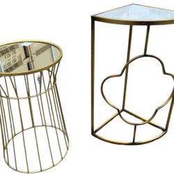 Gold Metal Side Tables 